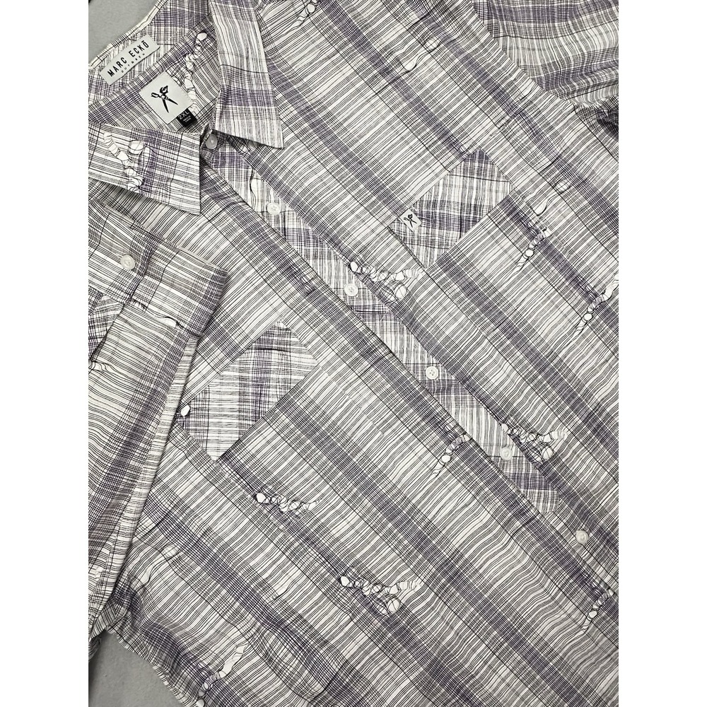 Marc Ecko Cut & Sew-Mens Long Sleeve Snap Button Down Shirt 2XL - Purple